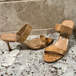 Manolo Blahnik Cork Textured Heels
